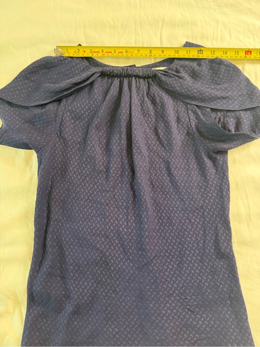 Shoshanna Silk Navy Petal Collar Jacquard Blouse Medium - Picture 12 of 12